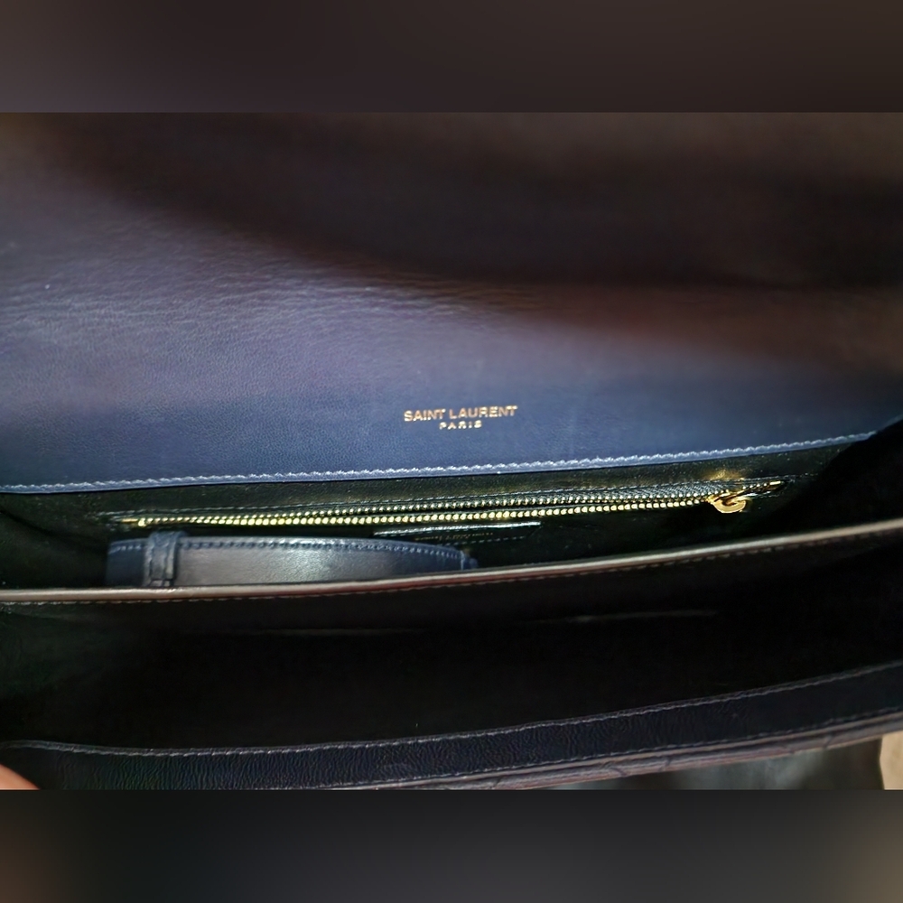 Saint Laurent Dark Navy Gaby Envelope Satchel Quilted Lambskin Leather - Picture 15 of 15